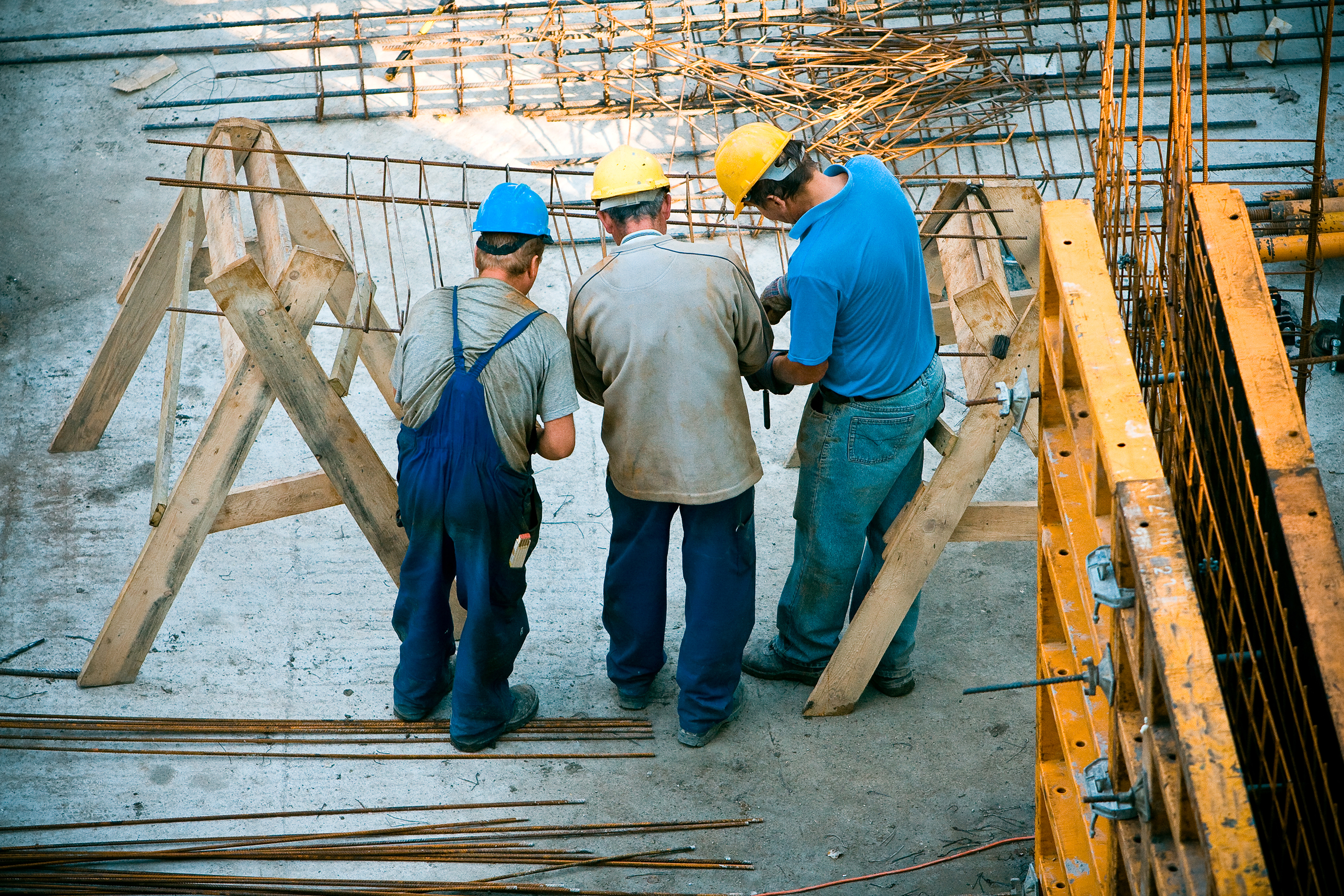 Construction worker working on a construction site